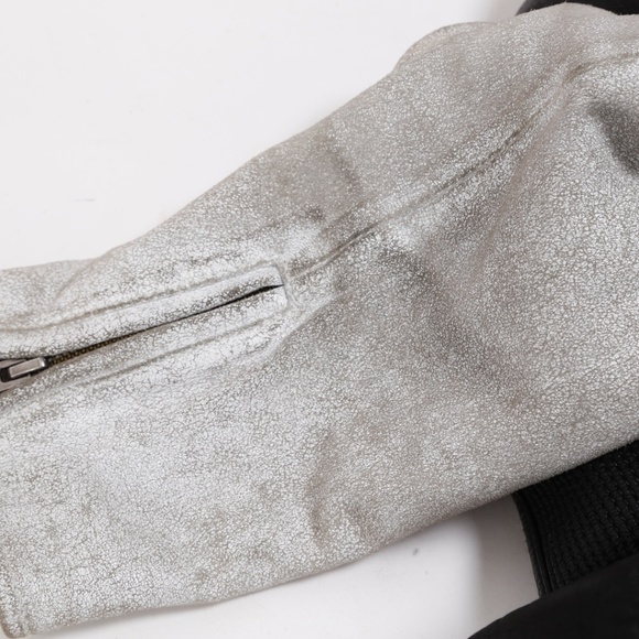 ALL SAINTS Black Leather Suede Gray Biker Jacket - Picture 6 of 13